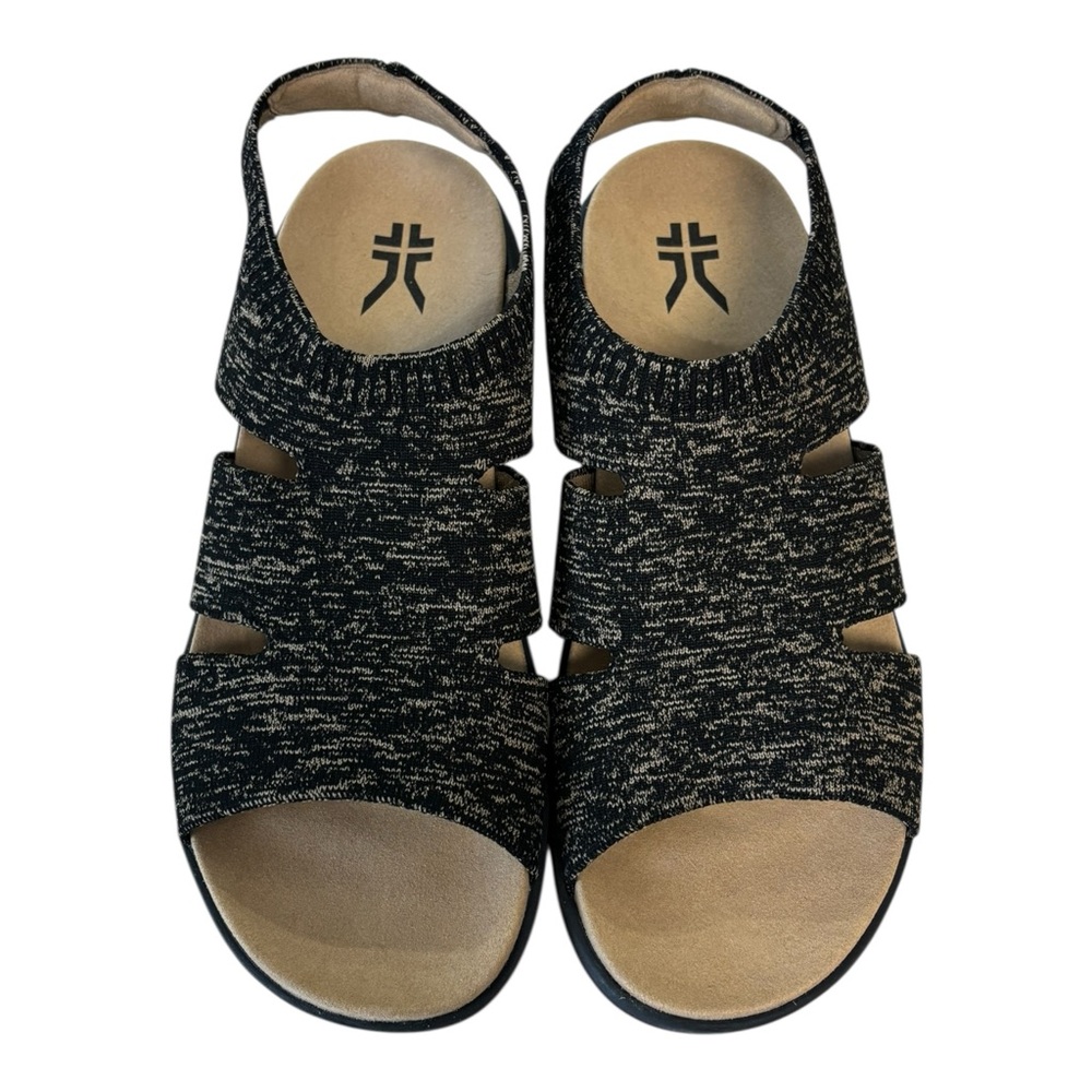 KURU Coda Muse Knit Sandals Shoes Womens Size 11 Jet Black Slingback Comfort - Picture 2 of 12